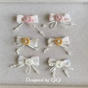 新入荷 蝶結び デコパーツ 生地 パッチ 刺繍アップリケDIY ヘアアクセサリーバッグ装飾 貼り付けパーツ
