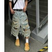 メンズ ボトムス ズボン パンツ ショーツ ハーフパンツ デニム ダメージ加工