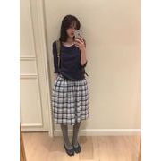 チェック柄スカート　レディース　INS　韓国ファッション