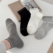メンズショートソックス 夏用 薄手ローカット浅履きソックス4色