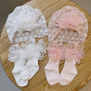 ベビー 帽子 夏物 頭部保護 春秋物 可愛い 縫い目なし 女の子 新生児 ターバン セット