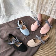 人気★シングルシューズ初秋フラットファッションスクエアバックルフラットシューズ付き