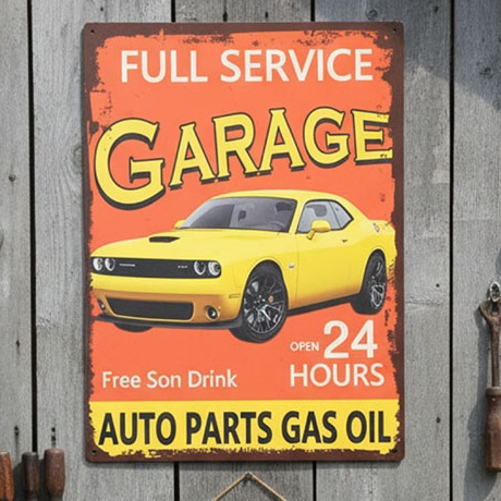 アンティークメタルプレート FULL SERVICE GARAGE★
