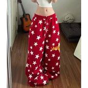 ボトムス ズボン パンツ ワイドパンツ 星型 プリント アメリカン風