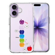 iPhone17 側面ソフト 背面ハード ハイブリッド クリア ケース APPLE FACE