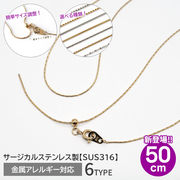 【約50cm】 ゴールド 6種 サージカルステンレス製 ネックレスチェーン 着せ替え スライドボール