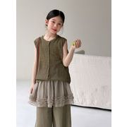 子供服　100-160cm　キッズニットベスト 　ガールズ　春夏　韓国キッズ服