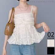 【2026新作商品♪】シアーチェック柄ツイストキャミソール