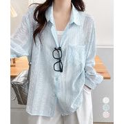韓国風シアーシャツレース柄ブラウス春夏服