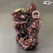 龍の置物 風水 龍 置物 風水龍 龍神 風水グッズ 開運グッズ 開運 辰  (銅製金龍上山然水晶20mm玉×1個付)