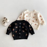 2026秋※ZZ☆ガールズ チェリー刺繍 ニットカーディガン