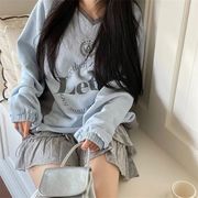 2026新作 パーカー ゆったり コンビデザイン レトロ レディース
