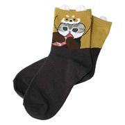 【靴下】mofusand キッズソックス 突起付ロークルーアライグマ柄