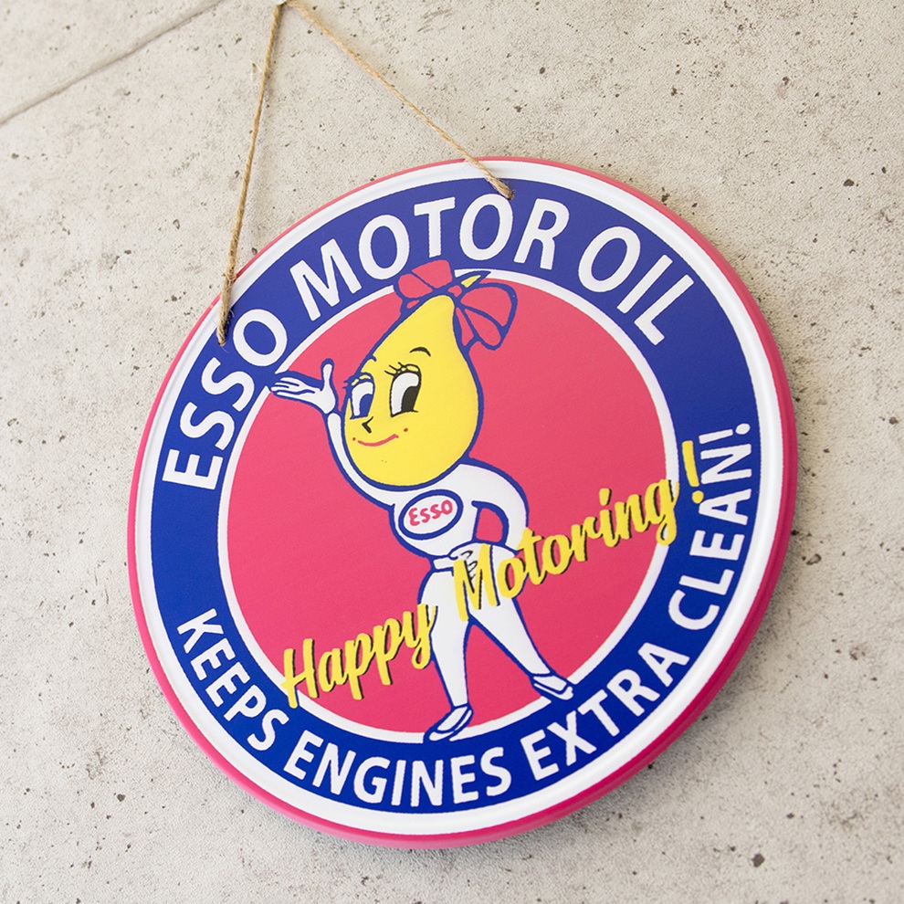 アンティークエンボスプレート ★ESSO Happy Motoring★