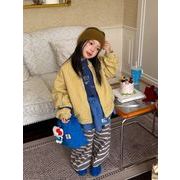 【2026秋新作】韓国風子供服 ★キッズ  無地長袖ロゴベースボールジャケット★100m-160cm 2色