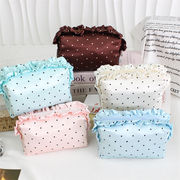 ポーチ　化粧バッグ　小物収納　韓国ファッション　かわいい　ドット柄