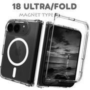 2026新作 18ULTRA 18FOLD スマホカバー ケース 透明 PC 全面保護 マグネット式 クリア ハードケース
