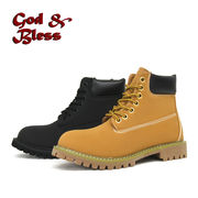 【GOD&BLESS】　6インチワークブーツ　ブラック・イエローブーツ  BIGサイズ　GB-3126N　