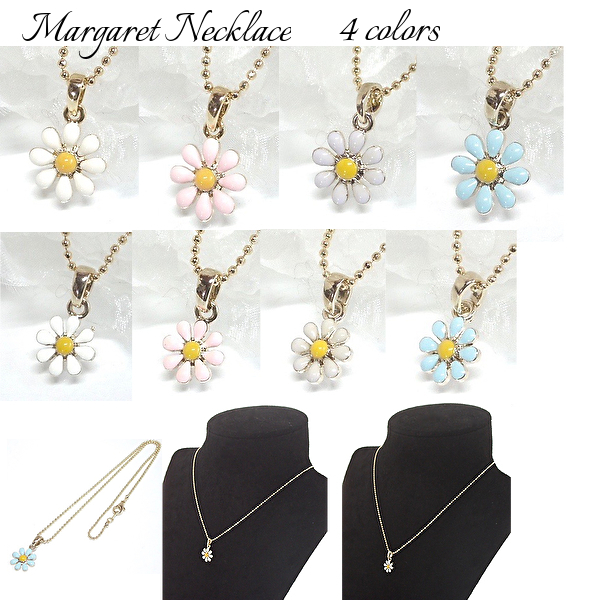 可愛いエポカラーのマーガレットペンダント・１２ミリ・１０ミリ