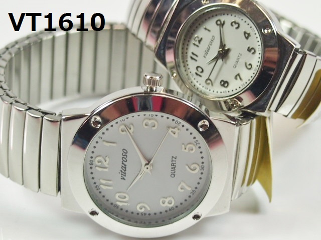 ＶＩＴＡＲＯＳＯメンズ、レディース腕時計　ペア　ジャバラベルト　日本製ムーブメント　見やすい文字盤