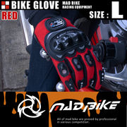硬質プロテクターモデル バイクグローブ 手袋 赤 Lサイズ