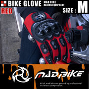硬質プロテクターモデル バイクグローブ 手袋 赤 Mサイズ