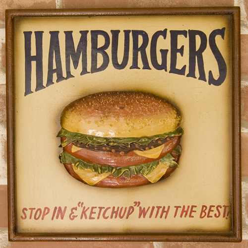 ★【 ANTIQUE BOARD 】★アンティークボード★HUMMBURGERハンバーガー★