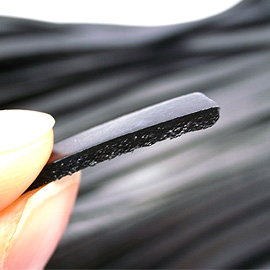 フラットレザーコード・牛皮革ひも 黒系 サンプル用