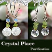天然水晶ペリドットピアス【FOREST 天然石 パワーストーン】