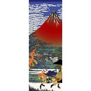 【ご紹介します！安心の日本製！人気の手ぬぐい！福まねき猫シリーズ　～日本～　】赤富士