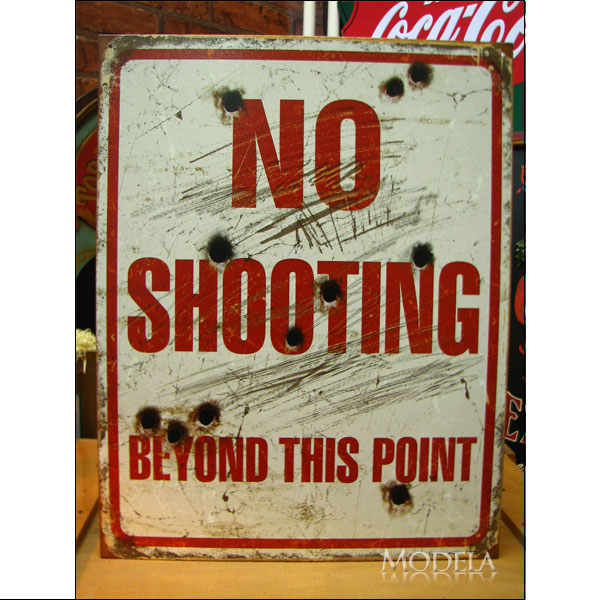 アメリカンブリキ看板 No Shooting 狩り禁止