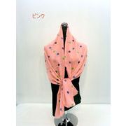 【スカーフ】【日本製】ポリシフォン　日本製多色水玉柄ロングスカーフ