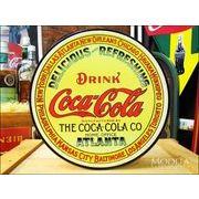 アメリカンブリキ看板 コカ・コーラ 丸い樽のラベル