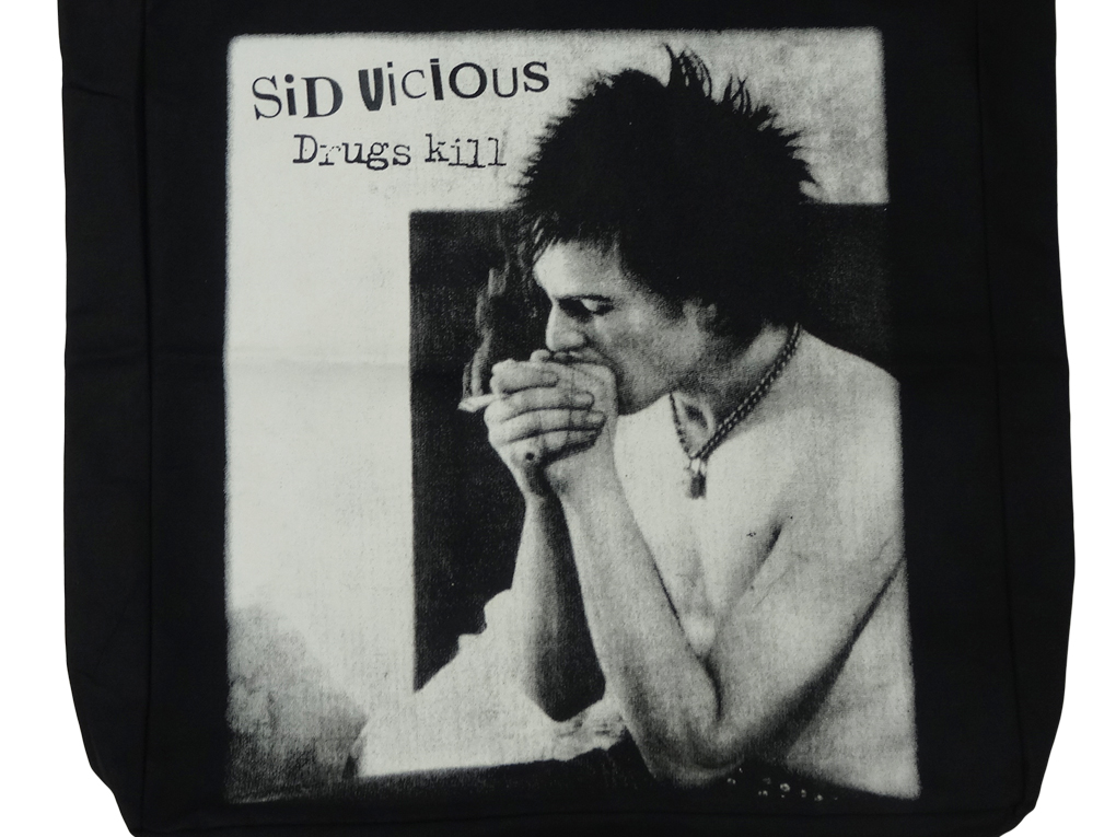 ロックトートバッグ Sex Pistols ピストルズ Sid Vicious シドヴィシャス Drugs Kill ファッション雑貨 株式会社 パッショーネ 問屋 仕入れ 卸 卸売の専門 仕入れならnetsea