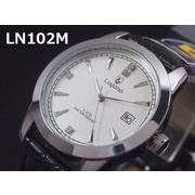 Lugano(ルガノ)メンズ腕時計　PUレザーベルト　日本製ムーブメント　カレンダー表示　5気圧防水