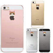 iPhone SE 5S/5 対応 アイフォン ハード クリア ケース カバー のっかり ネコ 3