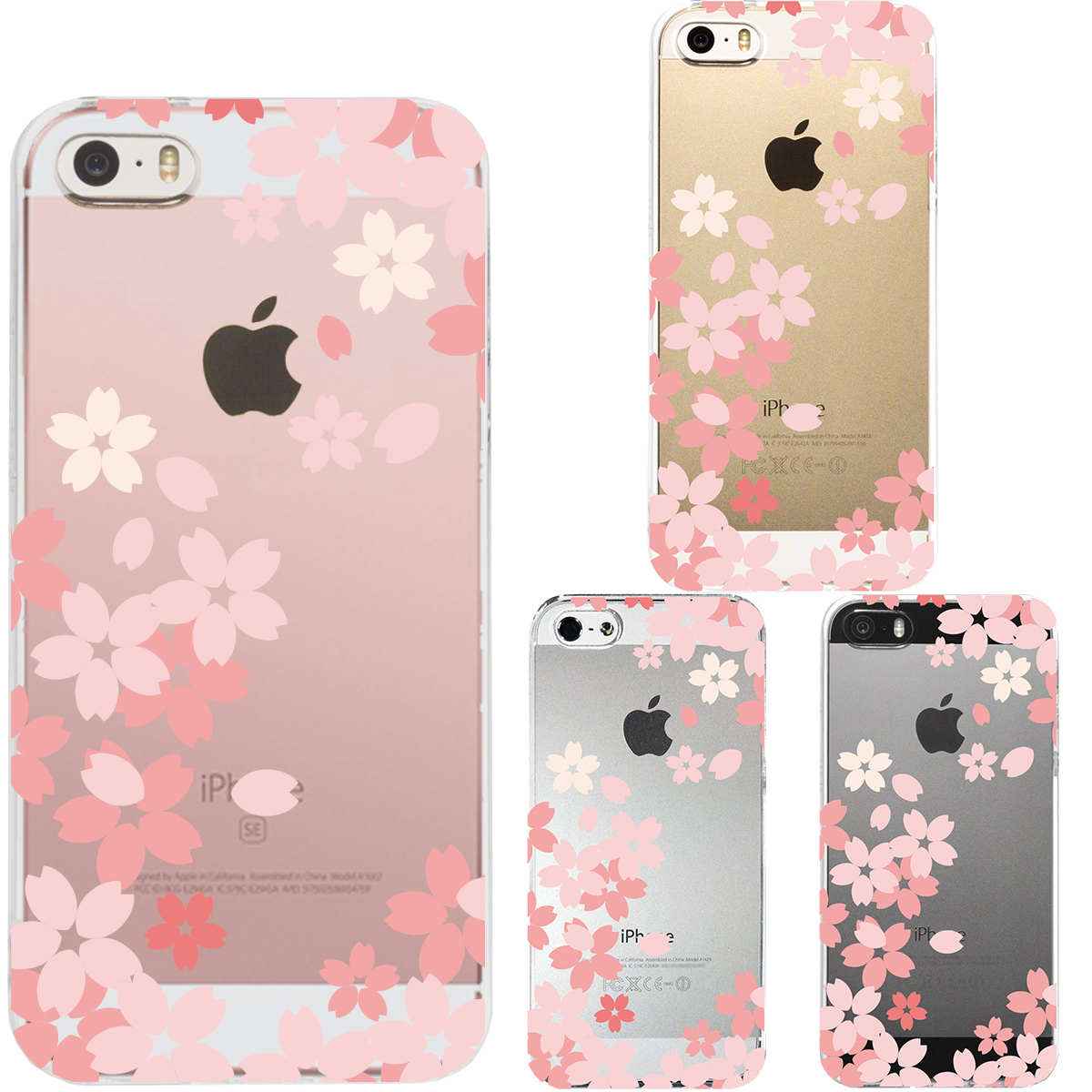 iPhone SE 5S/5 対応 アイフォン ハード クリア ケース カバー シェル ジャケット 花柄 さくら