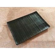 木製・漆塗　黒ブラック　中　長方型　お盆 トレー
