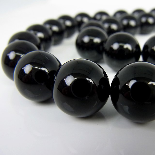 モリオン【丸玉】12mm【天然石ビーズ・パワーストーン・1連販売・ネコポス配送可】