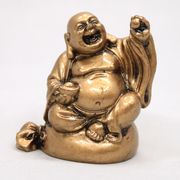 【風水 開運 インテリア】樹脂製 ミニ 金布袋 Lタイプ ハッピーブッダ happy buddha statue