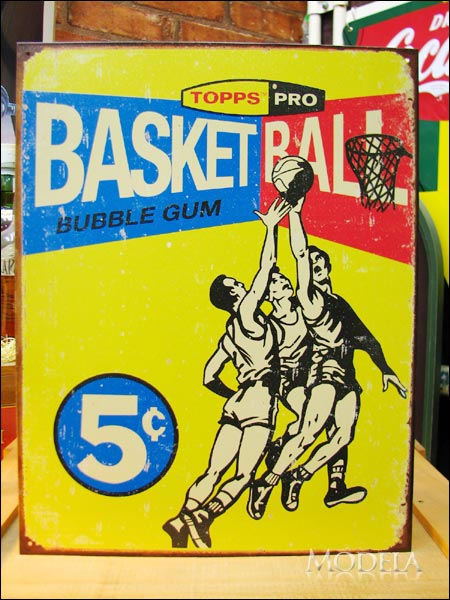 アメリカンブリキ看板 バスケットボール Topps1957