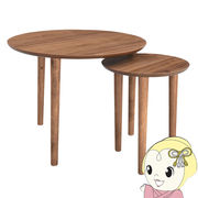 テーブル 大小2点セット サイドテーブル ミニテーブル ネストテーブル ラウンド 丸型 木製 リビング お