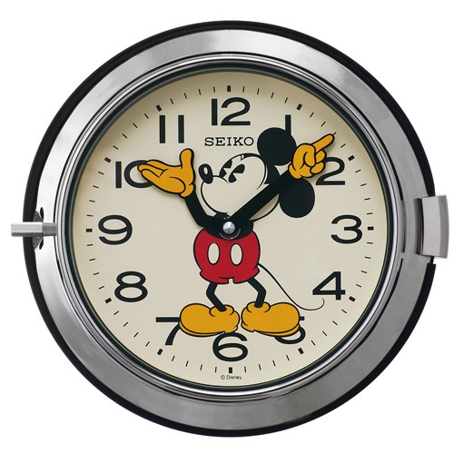 【新品取寄せ品】セイコー製 ディズニーミッキー 防塵型 掛け時計FS504S