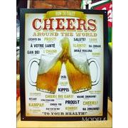 アメリカンブリキ看板 ビール 世界の乾杯
