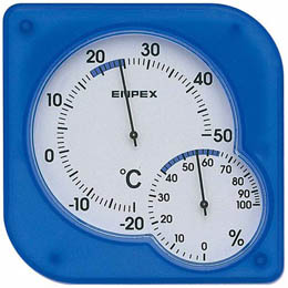 EMPEX 温度・湿度計 シュクレmidi 置き掛け兼用 TM-5606 クリアブルー