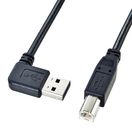 サンワサプライ　両面挿せるL型USBケーブル(A-B標準)　KU-RL3