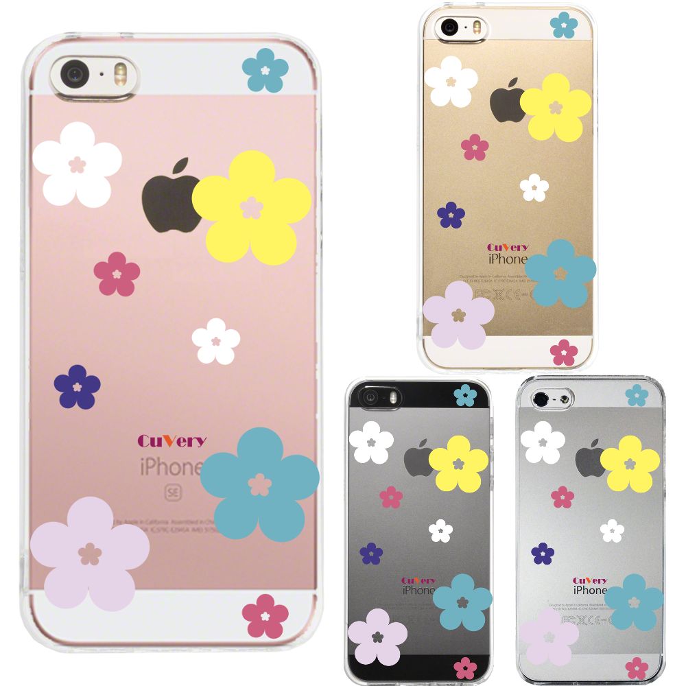 iPhone SE 5S/5 対応 アイフォン ハード クリア ケース CuVery  花柄 フローラル