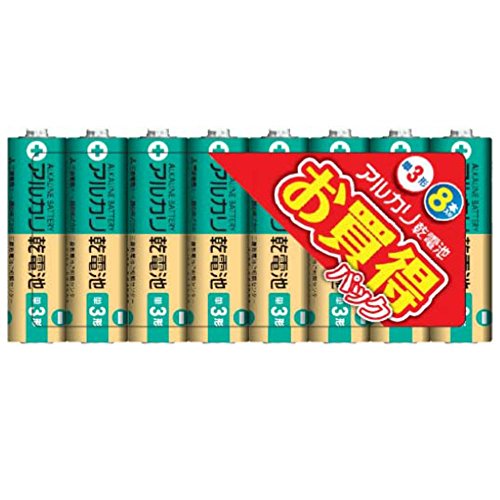 三菱（MITSUBISHI）アルカリ乾電池単3型×8本LR6U/8S [在庫有]