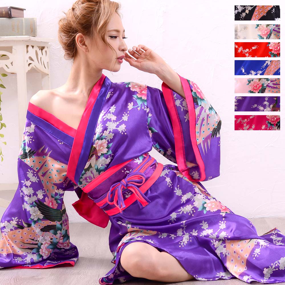 【再入荷】0006孔雀和柄花魁着物ロングドレス 和柄 衣装 ダンス よさこい 花魁 コスプレ キャバドレス