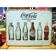 アメリカンブリキ看板 コカ・コーラ ボトルの進化